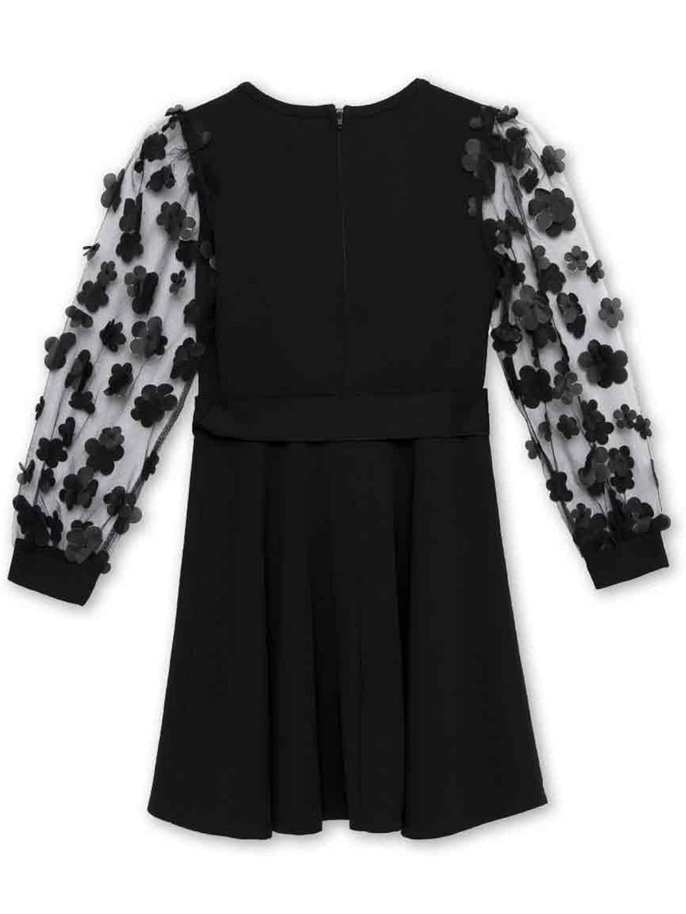 Speechless Girls' Long 3D Mesh Sleeve Scuba Crepe Party Dress. Size 14 - Picture 3 of 10